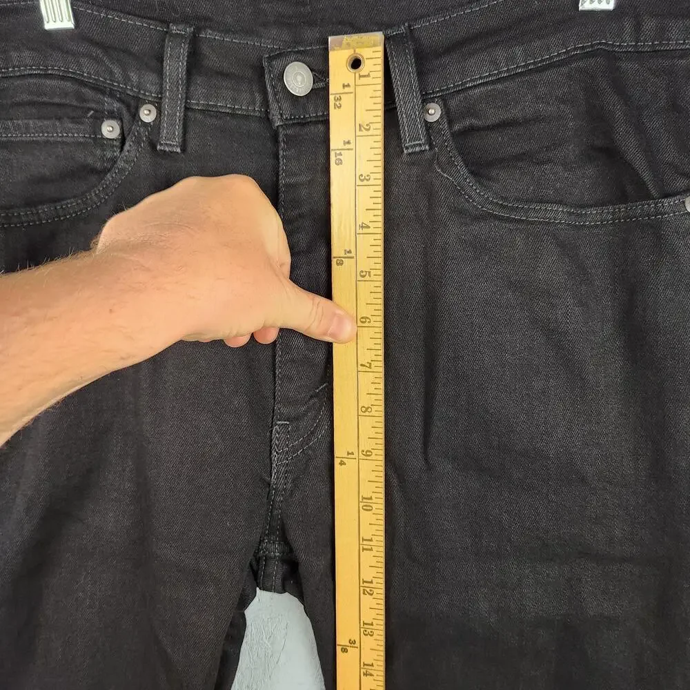 Levi's 505 Jeans Mens 34x34 Black Straight Leg Stretch Denim Western Cowboy